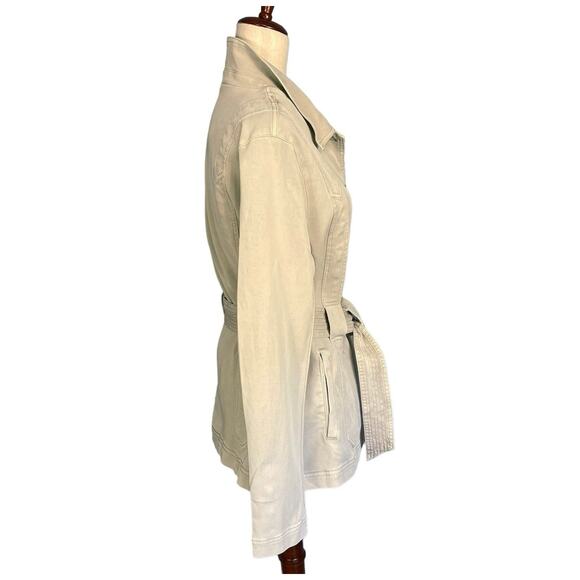 ANTHROPOLOGIE Cadet Belted Jacket in Stone Cream Size 12 - Picture 9 of 12